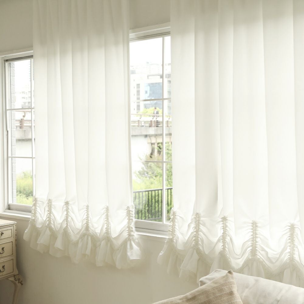 ドレッシーフリル（海外受注生産品）】 洗濯可 フリルカーテン