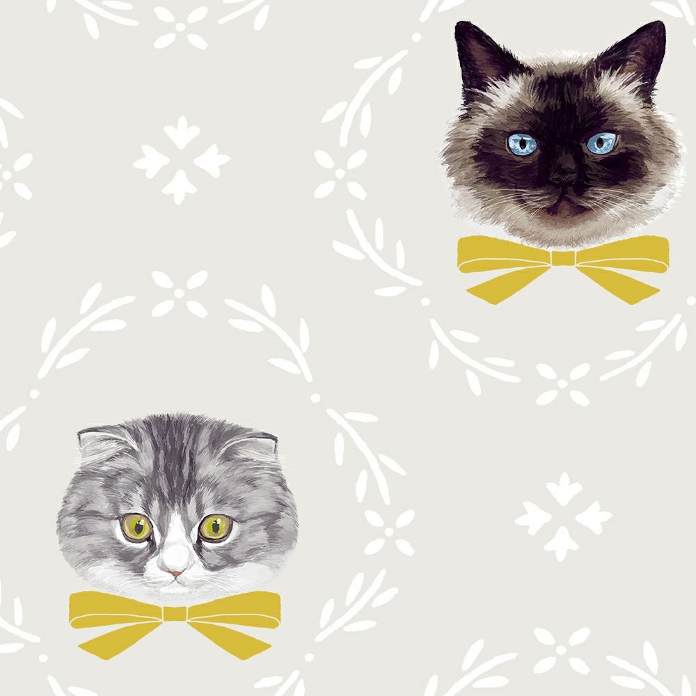 オメカシネコ】 遮光2級 洗濯可 猫柄 ドレープカーテン | おしゃれな