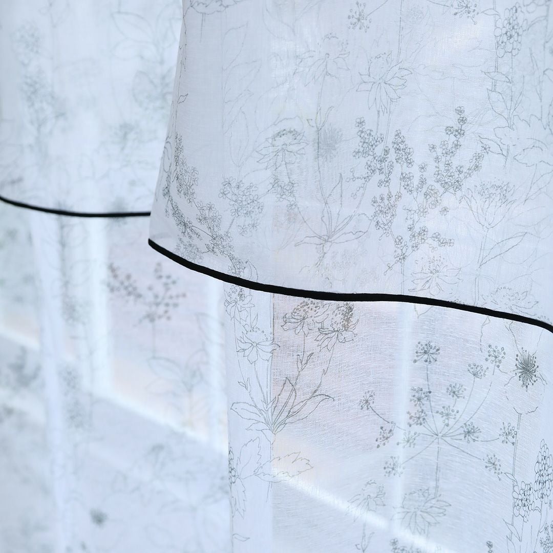コッペ　レースカーテン　フラワーWH 100㎝×250㎝　4枚 スミノエ レースカーテン KUKKA VOILE クッカボイル 100x198cm