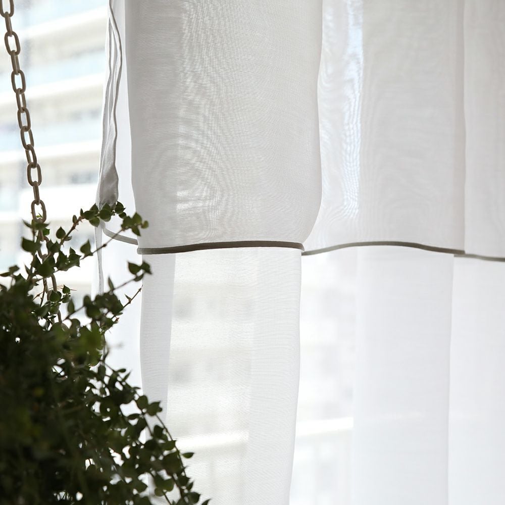 カラードラップパイピング】選べる2色 防炎 パイピング レースカーテン