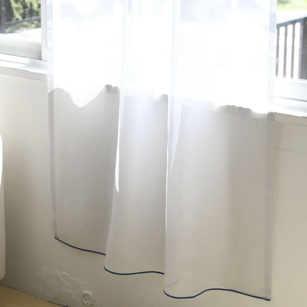 カラードラップパイピング】選べる2色 防炎 パイピング レースカーテン