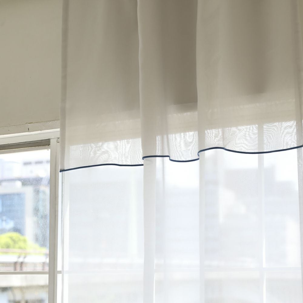 カラードラップパイピング】選べる2色 防炎 パイピング レースカーテン
