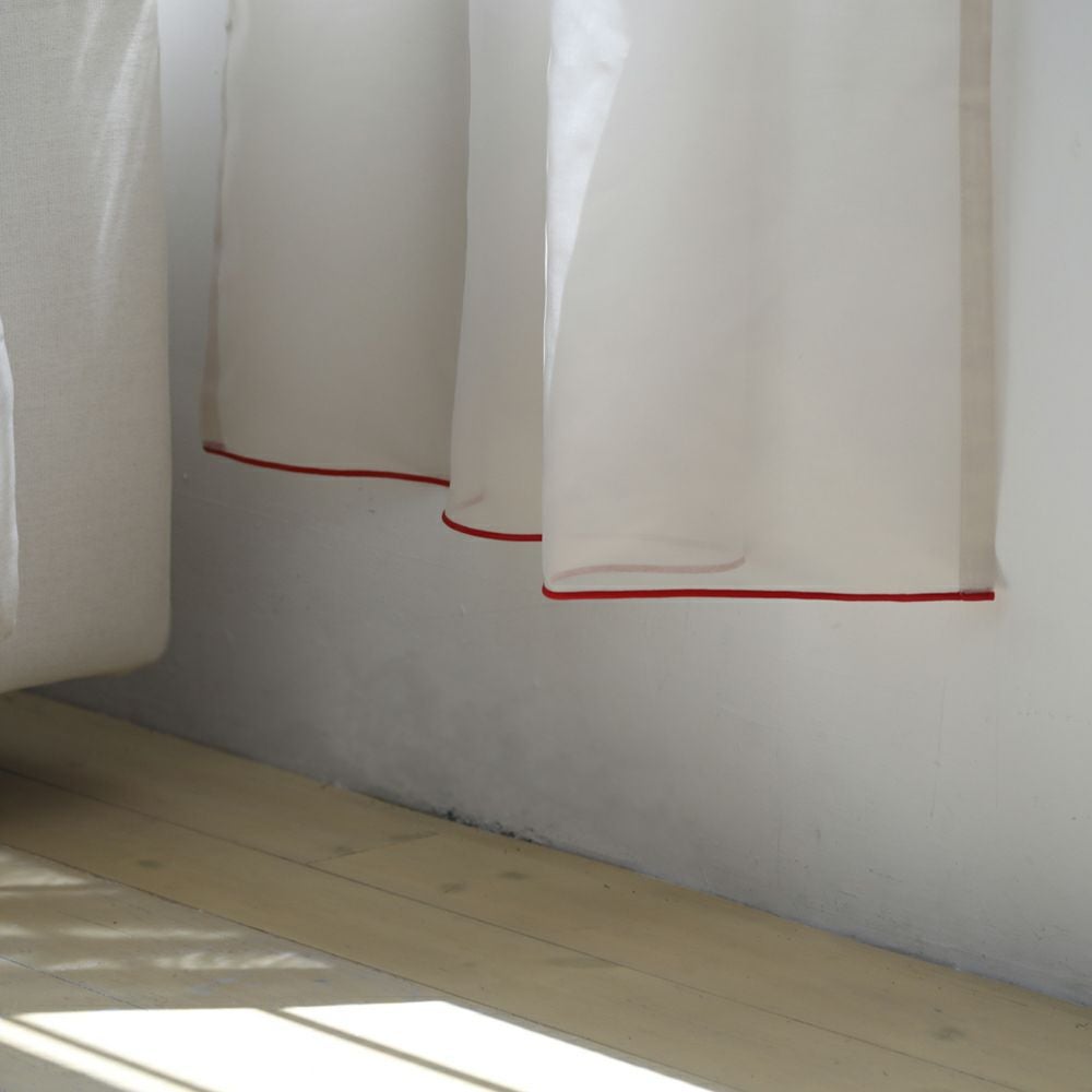 カラードラップパイピング】選べる2色 防炎 パイピング レースカーテン